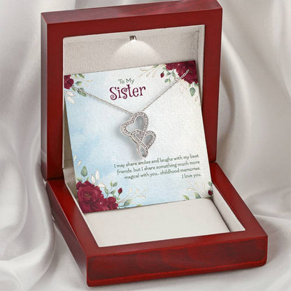 For Sister 1 Double Hearts Necklace