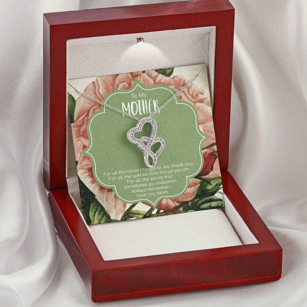 For Mother 2 Double Hearts Necklace