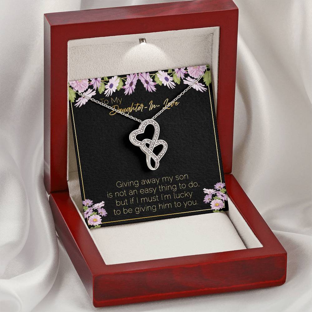 Gift For Daughter-In-Law Double Hearts Necklace