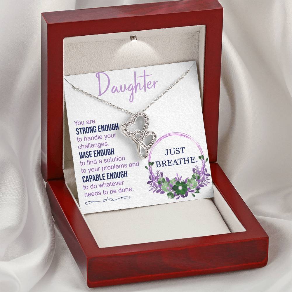 Gift For Daughter From Mommother And Daughter Necklace Double Hearts Necklace