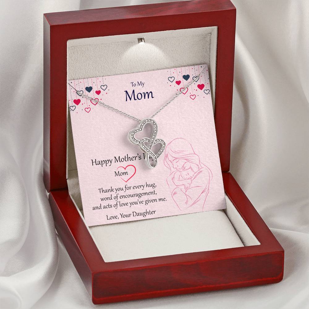 Best Mother's Day Gift For Mom Double Hearts Necklace