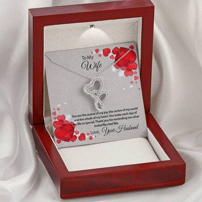 You Are The Source Of My Joy Necklace Double Hearts Necklace