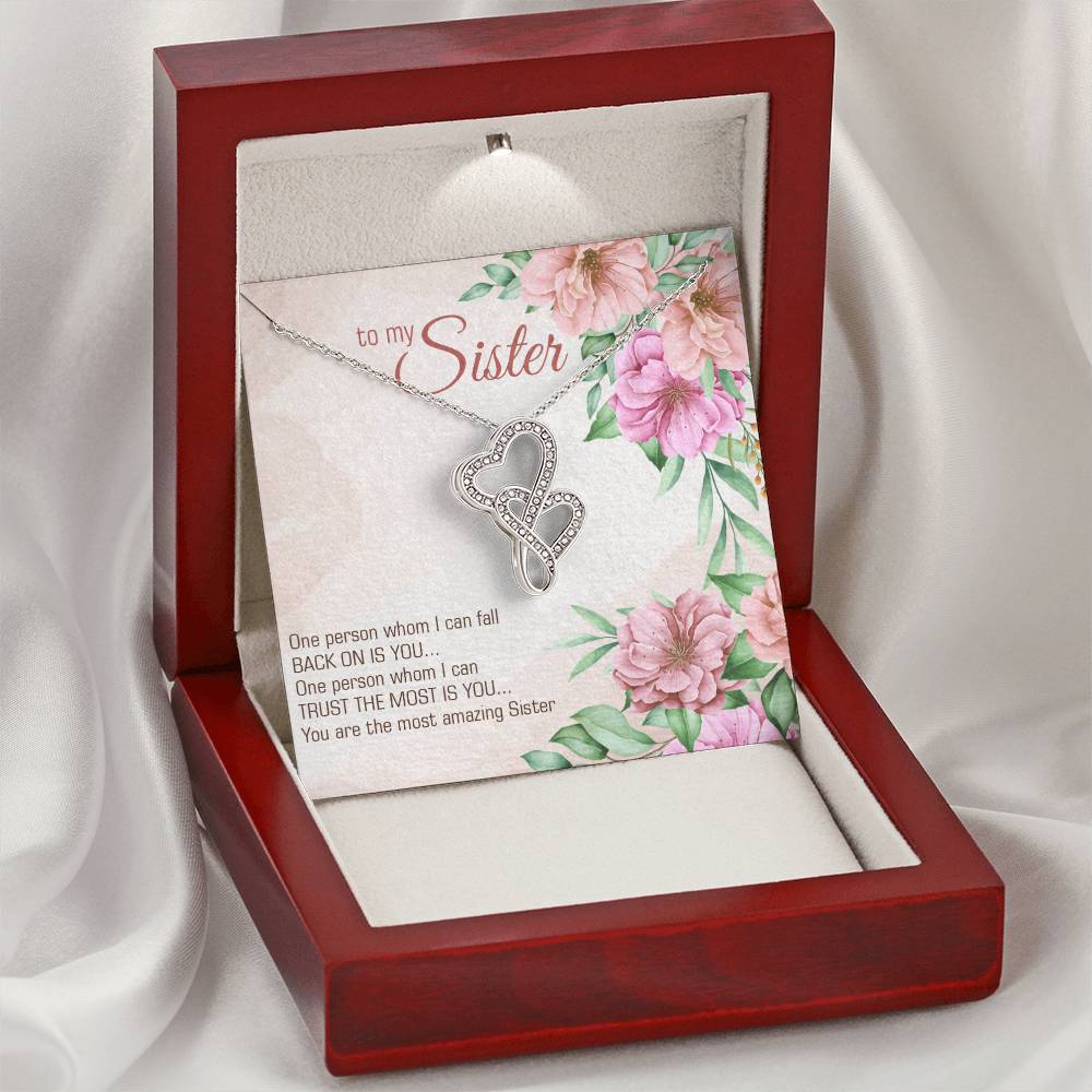 Collection Sister - Most Amazing Sister -  Double Hearts Necklace