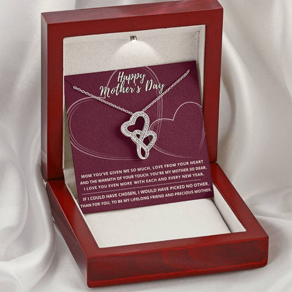 -The Best Gift For Mom This Mother's Day! Double Hearts Necklace