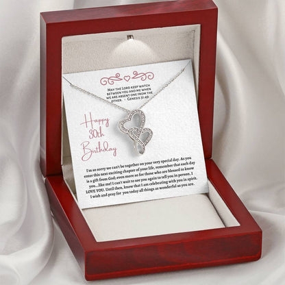 30Th Birthday Gift For Best Friend Double Heart Necklace Long Distance Birthday Gift For Christian Woman Turning 30 Gi Double Hearts Necklace