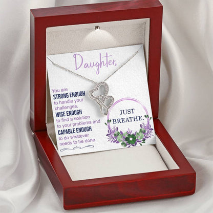 Daughter Necklace To Daughter From Mom Daughter Inspirational Gift Birthday Gift Graduation Gift Double Hearts Necklace