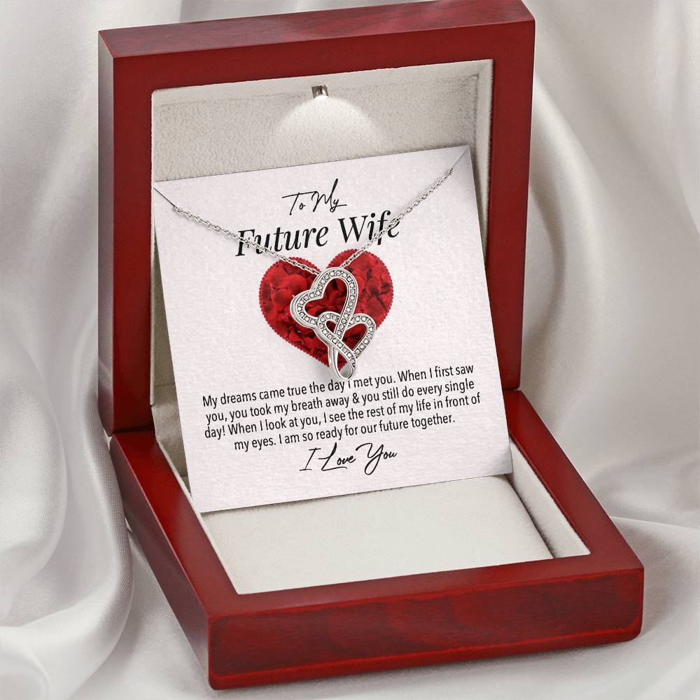 Future Wife Forever Love Necklace Double Hearts Necklace