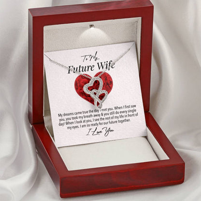 Future Wife Forever Love Necklace Double Hearts Necklace