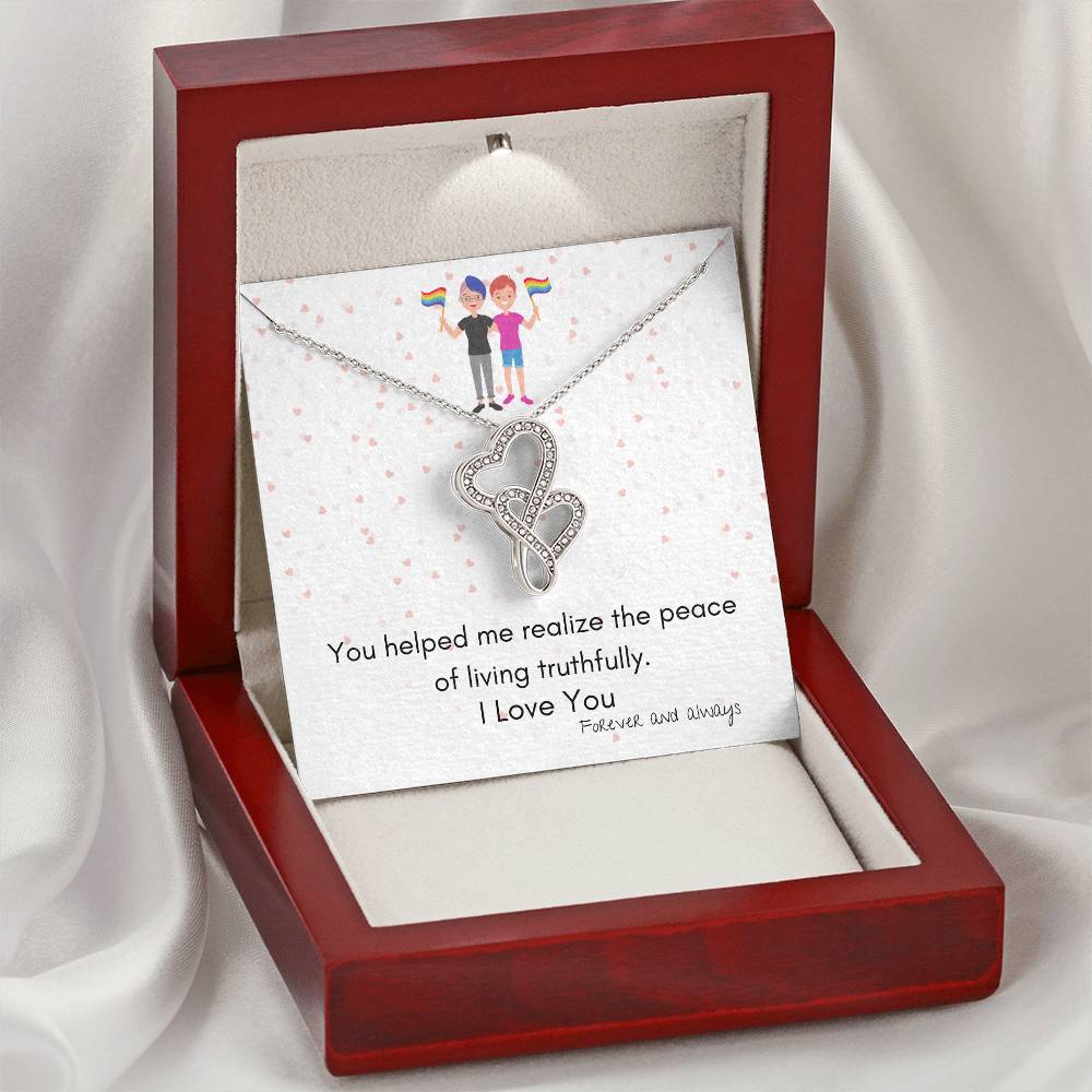All Occasion Super Gift For Your Love. Double Hearts Necklace