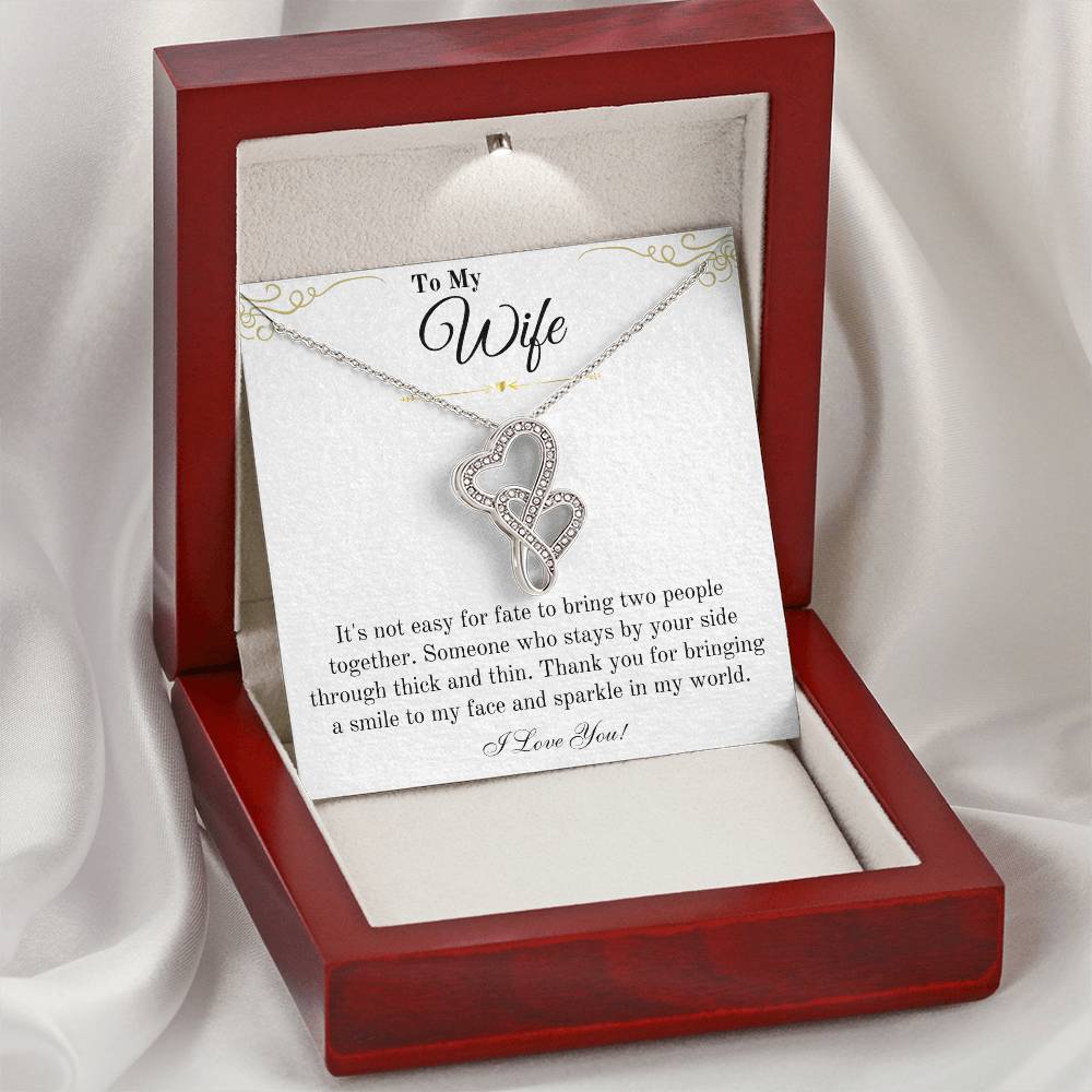 Your Wife Will Love The Hearts Necklace With Message Card Double Hearts Necklace