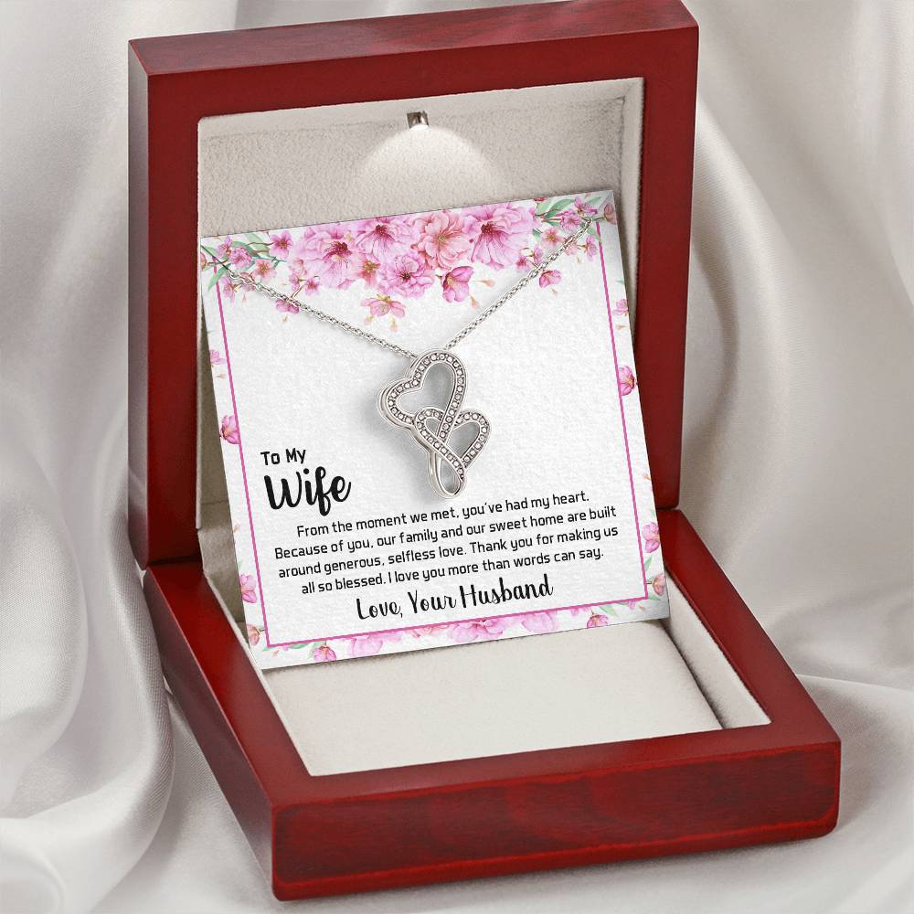 To My Wife From The Moment We Met  Double Hearts Necklace