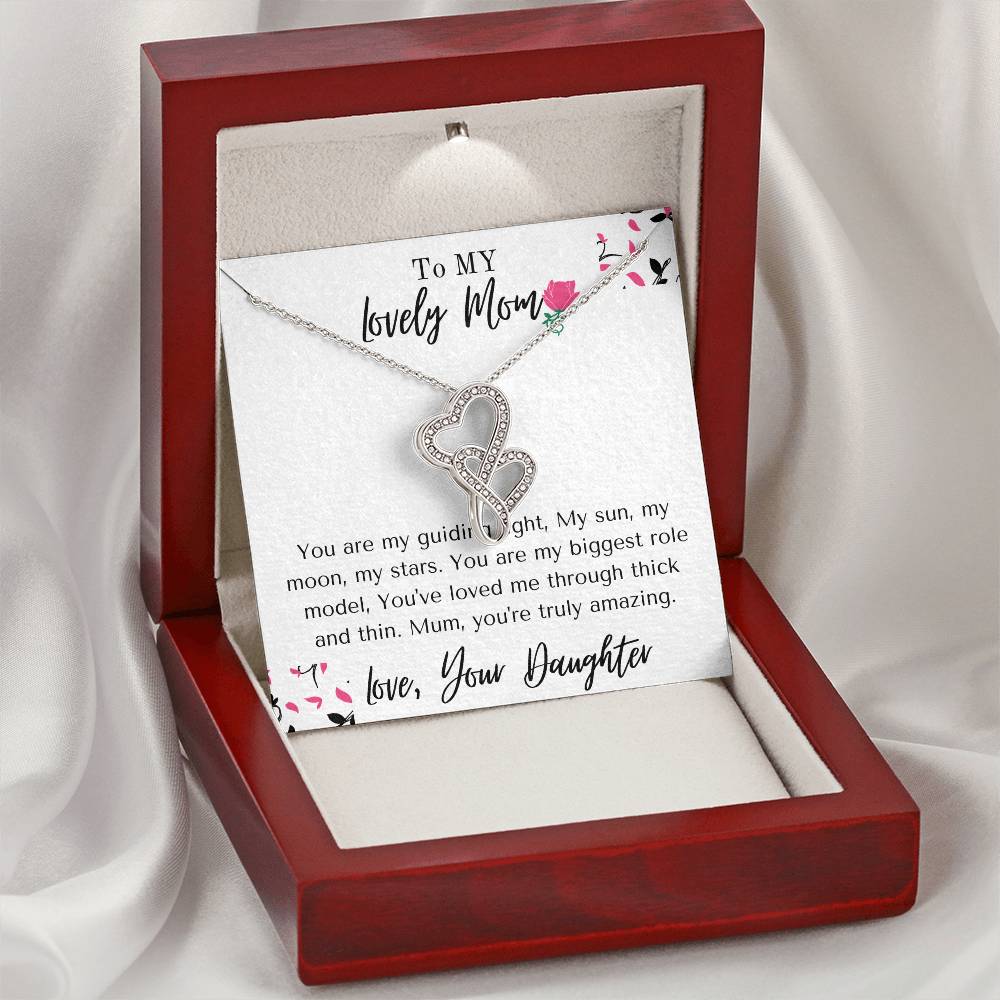 Truly Amazing Mum Mothers Day Gift Gorgeous  Double Hearts Necklace