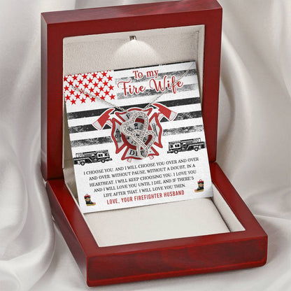 Double Heart Necklace - Best Necklace For Firefighter Wife - Romantic Gift For Fire Wife Double Hearts Necklace