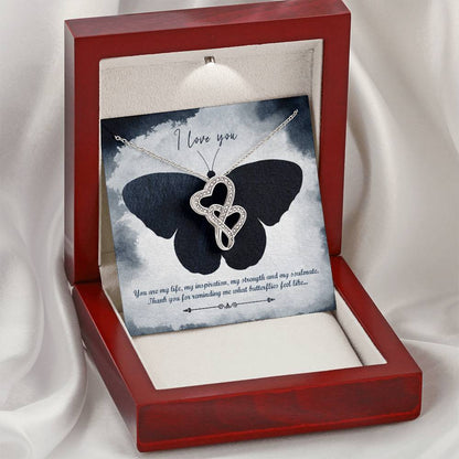 Double Hearts Butterfly Double Hearts Necklace