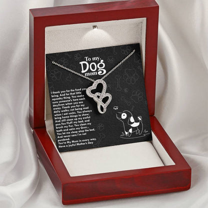 For My Dog Mom Double Hearts Necklace