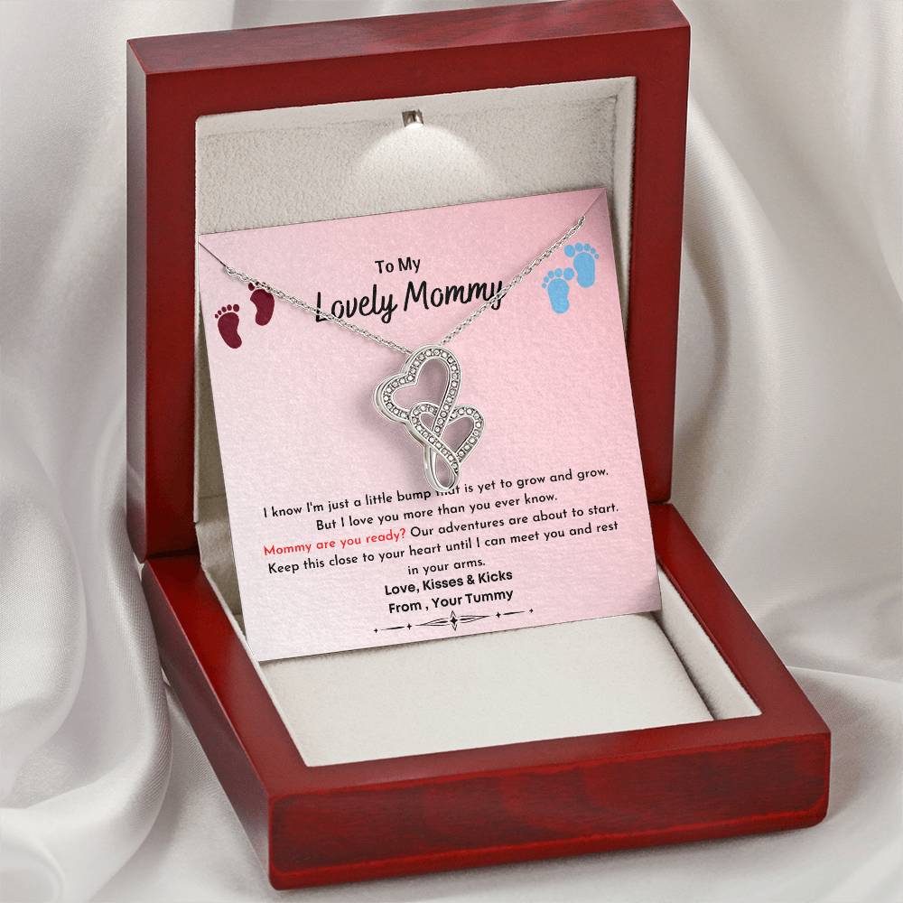 From Bump To Mommy 2 - Double Heart Double Hearts Necklace