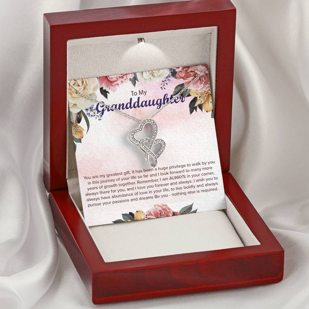 For Granddaughter Double Hearts Necklace