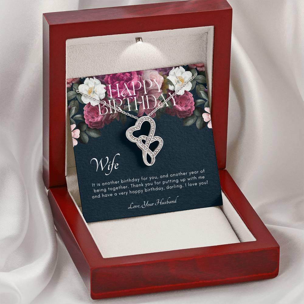 Birthday Gift For Wife From Husband Wife Necklace Meaningful Gift For Wife 1 Double Hearts Necklace