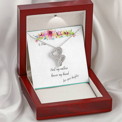 First My Mother Forever Hearts Necklace Double Hearts Necklace