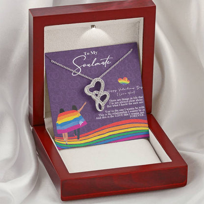 Valentine's Gift To My Soulmate Double Hearts Necklace