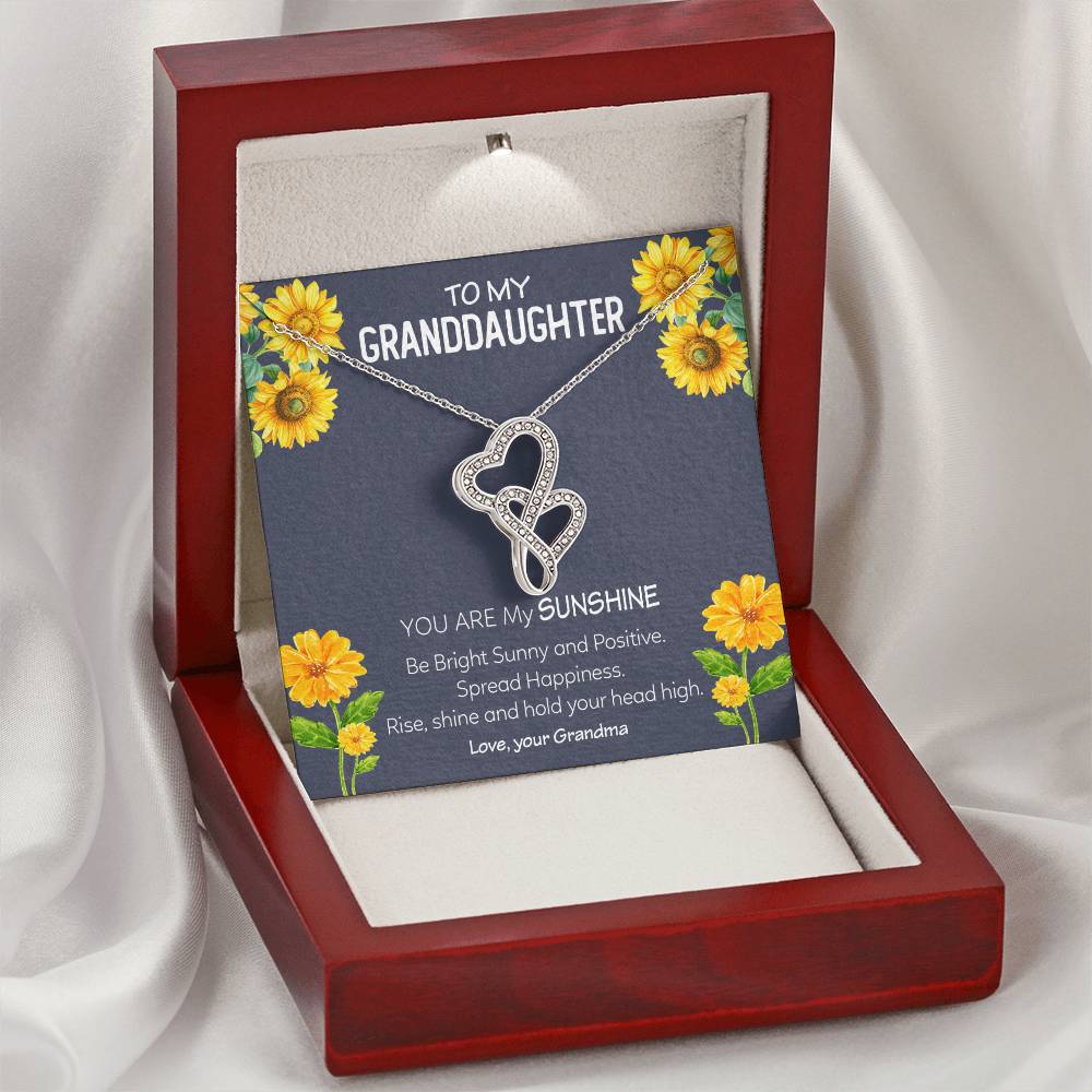 You Are My Sunshine - Special Gift For Granddaughter Double Hearts Necklace