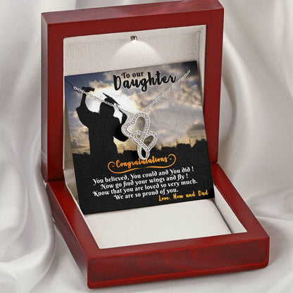 For Graduate Double Hearts Necklace