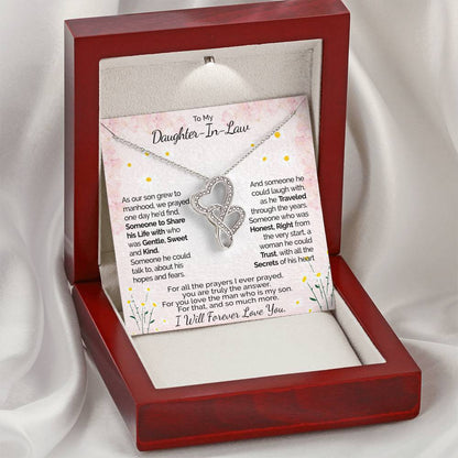 A Gift For Daughter In Law  - You Are Truly The Answer 1 Double Hearts Necklace