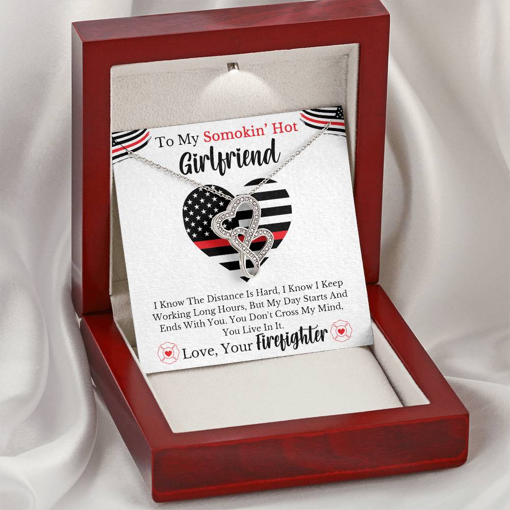 Firefighter's Girlfriend - ! Double Hearts Necklace
