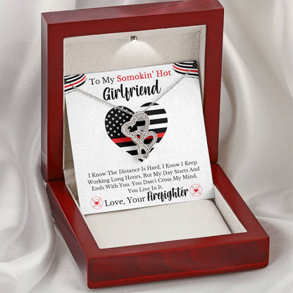 Firefighter's Girlfriend - ! Double Hearts Necklace