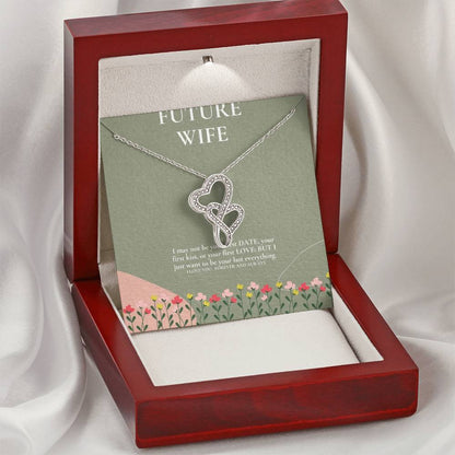 Future Wife Necklace. Engagement Gift Double Hearts Necklace