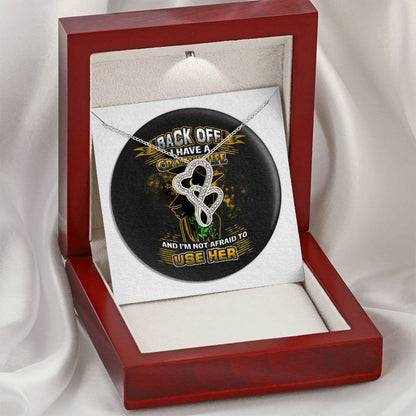 Back Off I Have A Crazy Wife Double Hearts Necklace