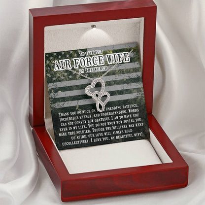 Air Force Wife Double Hearts Necklace