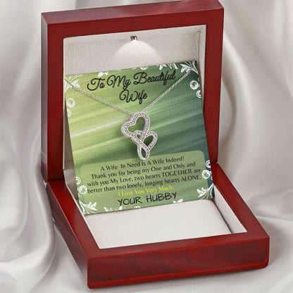 For My Beautiful Wife - The  Double Hearts Necklace