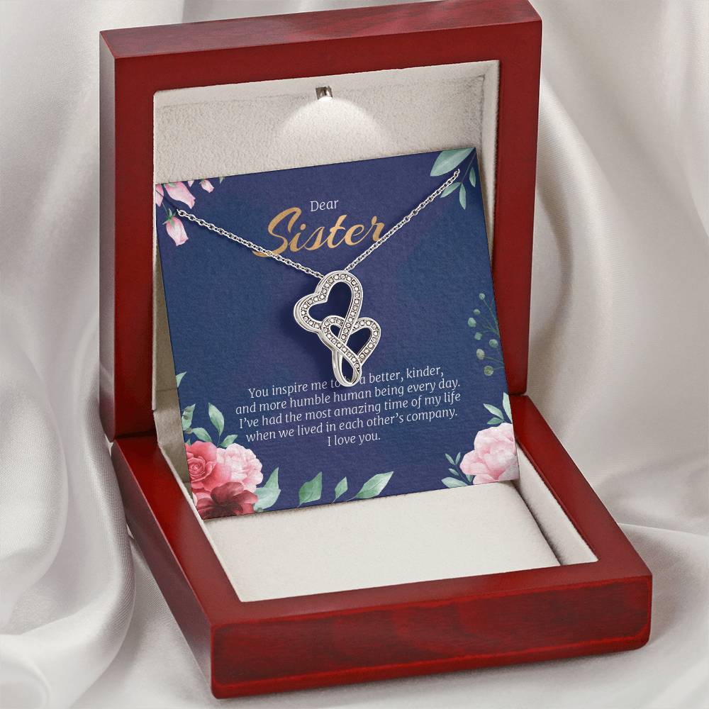 For Sister Double Hearts Necklace