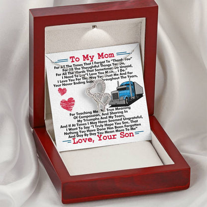 Trucker's Mom -  Double Hearts Necklace