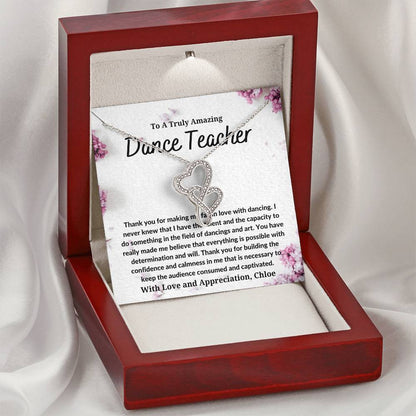 Dance Teacher - Double Heart Double Hearts Necklace