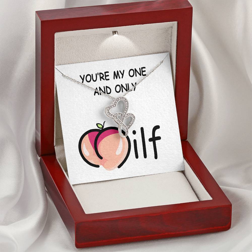 Double Heart Necklace For Her -  Necklace From Husband - Gift For Wife You're My One And Only - Wife Christmas Gift Fr Double Hearts Necklace