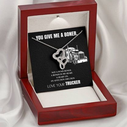 You Give Me A Heart Boner An Affection Erection  Funny & Sarcastic Love For Her Mature Gag Gif Double Hearts Necklace