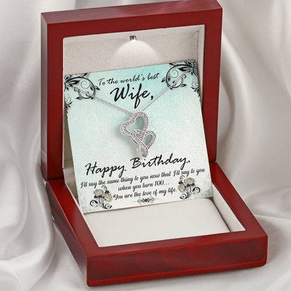 To My Wife Necklace Gift Anniversary Gift Gifts For Her Christmas Gift For Wife Birthday Gift G 3 Double Hearts Necklace
