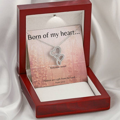 Born Of My Heart - Double Heart Necklace Double Hearts Necklace