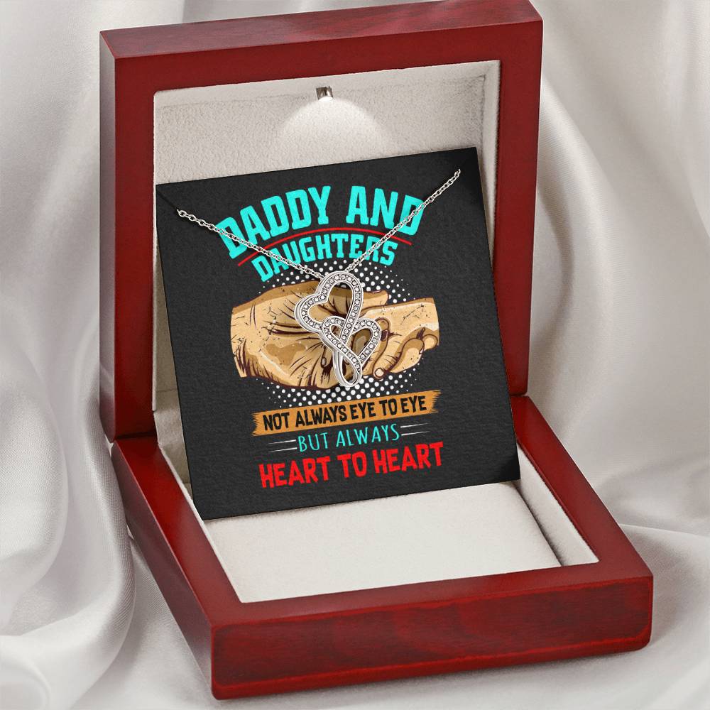 Daddy And Daughters Double Hearts Necklace