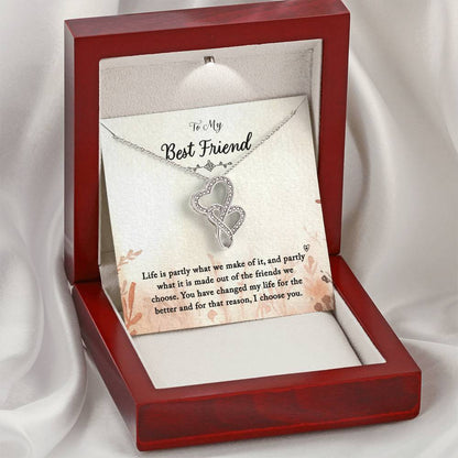 Best Friend Wedding Gift Best Friend Wedding Necklace Best Friend Wedding Day Gift To My Best Friend On Your Wedding D Double Hearts Necklace