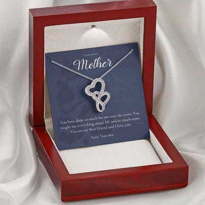 Gift For Mom From Son  Mother Necklace From Son  Mother's Day Gift  Best Mom Gift  Mother's Birthday Gift Double Hearts Necklace