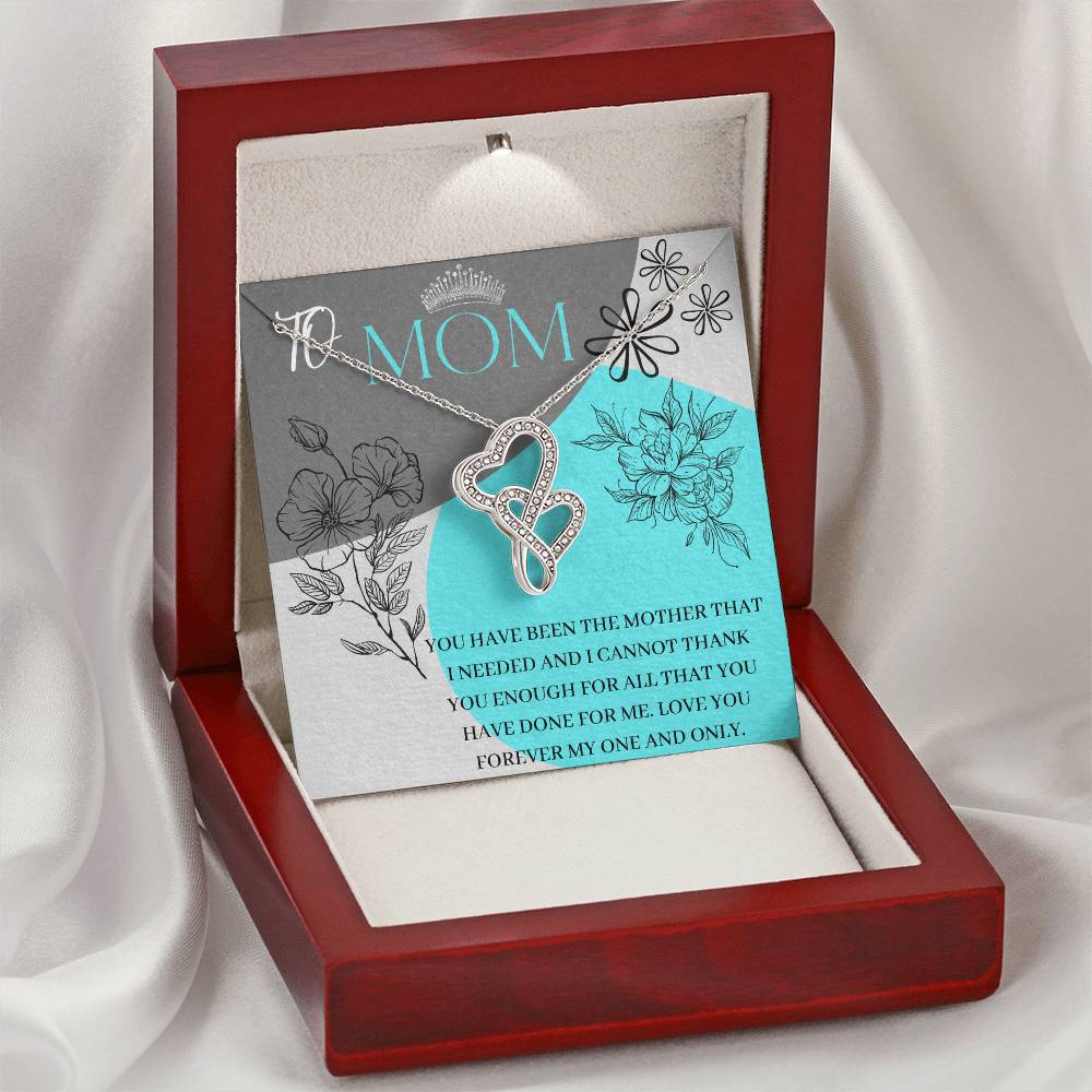 For Mother With Lovely Message Card Double Hearts Necklace