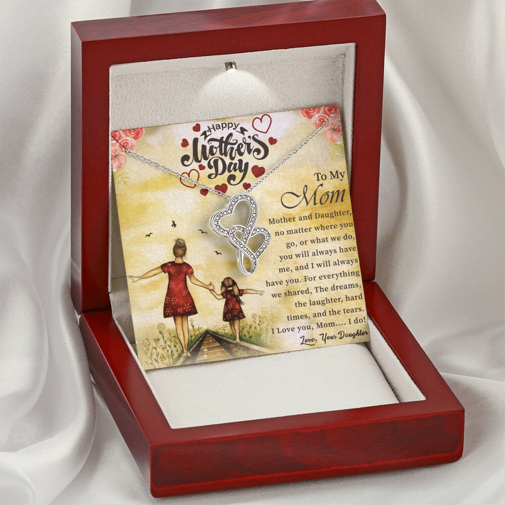 Best Necklace Gift For Mom Double Hearts Necklace