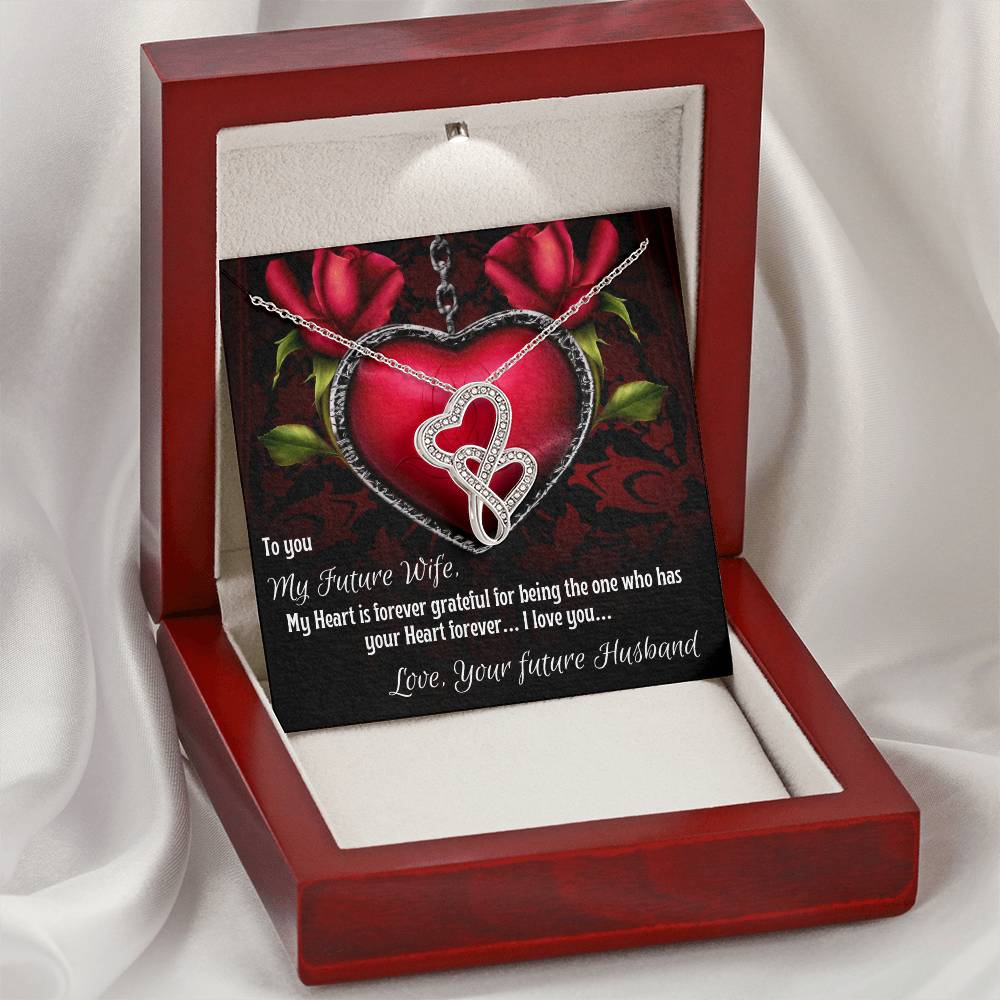 Bonded Hearts Necklace Future Wife Necklace Double Hearts Necklace