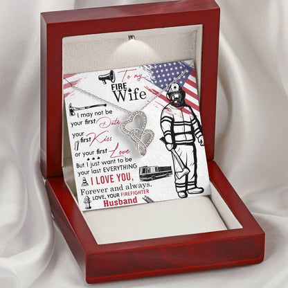 Double Heart Love Necklace - Best Necklace For Firefighter Wife Double Hearts Necklace