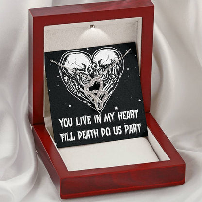 You Live In My Heart 5 Double Hearts Necklace