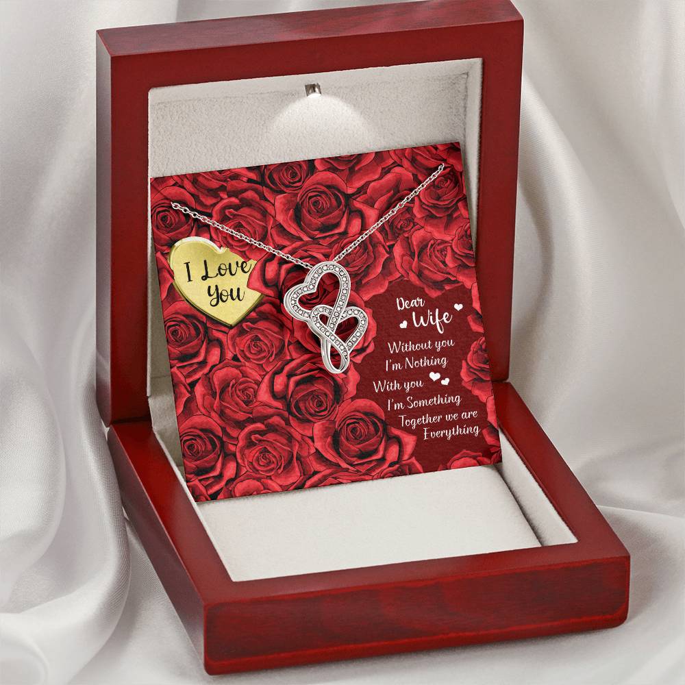 To My Wife Necklace 1 Double Hearts Necklace