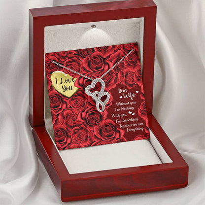 To My Wife Necklace 1 Double Hearts Necklace